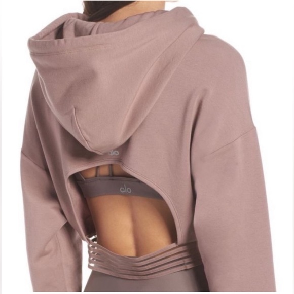 ALO Yoga Tops - ALO Yoga K-O Hoodie In Smokey Quartz S